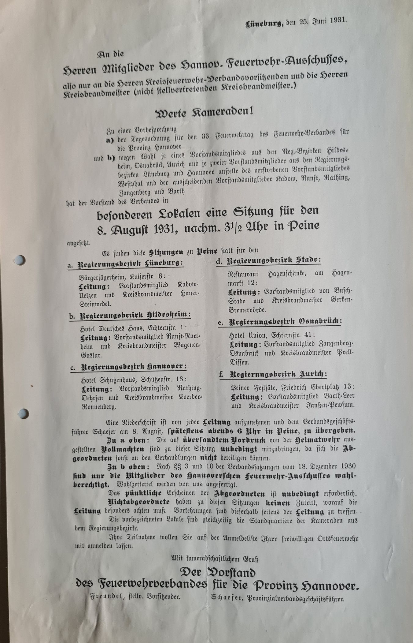 1931 Einldg. Vorbesprechung